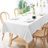 imageSmiry Rectangle Table Cloth Waterproof Heavy Duty Vinyl Tablecloths Wipeable Washable Table Cover for Kitchen and Dining Room Brown 60quot X 84quotWhite