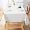 imageSmiry Rectangle Table Cloth Waterproof Heavy Duty Vinyl Tablecloths Wipeable Washable Table Cover for Kitchen and Dining Room Brown 60quot X 84quotWhite