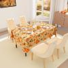 imageSmiry Rectangle Table Cloth Waterproof Vinyl Tablecloths with Flannel Backing for Rectangle Tables Wipeable Spillproof Plastic Tablecloth for Dining Camping Indoor and Outdoor 60quotx84quot BlackGold