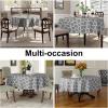 imageSmiry Rectangle Table Cloth Waterproof Vinyl Tablecloths with Flannel Backing for Rectangle Tables Wipeable Spillproof Plastic Tablecloth for Dining Camping Indoor and Outdoor 60quotx84quot BlackGrey