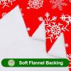 imageSmiry Rectangle Table Cloth Waterproof Vinyl Tablecloths with Flannel Backing for Rectangle Tables Wipeable Spillproof Plastic Tablecloth for Dining Camping Indoor and Outdoor 60quotx84quot BlackChristmas Red