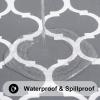 imageSmiry Rectangle Table Cloth Waterproof Vinyl Tablecloths with Flannel Backing for Rectangle Tables Wipeable Spillproof Plastic Tablecloth for Dining Camping Indoor and Outdoor 60quotx84quot BlackGrey