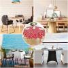 imageSmiry Rectangle Table Cloth Waterproof Vinyl Tablecloths with Flannel Backing for Rectangle Tables Wipeable Spillproof Plastic Tablecloth for Dining Camping Indoor and Outdoor 60quotx84quot BlackRed