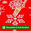 imageSmiry Rectangle Table Cloth Waterproof Vinyl Tablecloths with Flannel Backing for Rectangle Tables Wipeable Spillproof Plastic Tablecloth for Dining Camping Indoor and Outdoor 60quotx84quot BlackChristmas Red