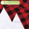 imageSmiry Round Plastic Table Cloth Waterproof Vinyl Tablecloth with Flannel Backing Wipeable Buffalo Plaid Table Cover for Dining Indoor and Outdoor Khaki ampamp White 60quot RoundRed  Black