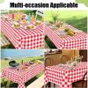 imageSmiry Round Plastic Table Cloth Waterproof Vinyl Tablecloth with Flannel Backing Wipeable Buffalo Plaid Table Cover for Dining Indoor and Outdoor Khaki ampamp White 60quot RoundRed  White