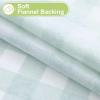 imageSmiry Round Plastic Table Cloth Waterproof Vinyl Tablecloth with Flannel Backing Wipeable Buffalo Plaid Table Cover for Dining Indoor and Outdoor Khaki ampamp White 60quot RoundSage Green  White