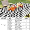 imageSmiry Round Plastic Table Cloth Waterproof Vinyl Tablecloth with Flannel Backing Wipeable Buffalo Plaid Table Cover for Dining Indoor and Outdoor Khaki ampamp White 60quot RoundBlack  White