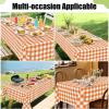 imageSmiry Round Plastic Table Cloth Waterproof Vinyl Tablecloth with Flannel Backing Wipeable Buffalo Plaid Table Cover for Dining Indoor and Outdoor Khaki ampamp White 60quot RoundOrange  White