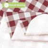 imageSmiry Round Plastic Table Cloth Waterproof Vinyl Tablecloth with Flannel Backing Wipeable Buffalo Plaid Table Cover for Dining Indoor and Outdoor Khaki ampamp White 60quot RoundBurgundy  White