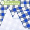 imageSmiry Round Plastic Table Cloth Waterproof Vinyl Tablecloth with Flannel Backing Wipeable Buffalo Plaid Table Cover for Dining Indoor and Outdoor Khaki ampamp White 60quot RoundBlue  White