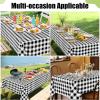 imageSmiry Round Plastic Table Cloth Waterproof Vinyl Tablecloth with Flannel Backing Wipeable Buffalo Plaid Table Cover for Dining Indoor and Outdoor Khaki ampamp White 60quot RoundBlack  White