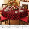 imageSmiry Round Plastic Table Cloth Waterproof Vinyl Tablecloth with Flannel Backing Wipeable Buffalo Plaid Table Cover for Dining Indoor and Outdoor Khaki ampamp White 60quot RoundRed  Black