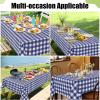 imageSmiry Round Plastic Table Cloth Waterproof Vinyl Tablecloth with Flannel Backing Wipeable Buffalo Plaid Table Cover for Dining Indoor and Outdoor Khaki ampamp White 60quot RoundNavy  White