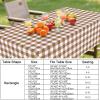 imageSmiry Round Plastic Table Cloth Waterproof Vinyl Tablecloth with Flannel Backing Wipeable Buffalo Plaid Table Cover for Dining Indoor and Outdoor Khaki ampamp White 60quot RoundBrown  White