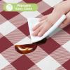 imageSmiry Round Plastic Table Cloth Waterproof Vinyl Tablecloth with Flannel Backing Wipeable Buffalo Plaid Table Cover for Dining Indoor and Outdoor Khaki ampamp White 60quot RoundBurgundy  White