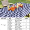 imageSmiry Round Plastic Table Cloth Waterproof Vinyl Tablecloth with Flannel Backing Wipeable Buffalo Plaid Table Cover for Dining Indoor and Outdoor Khaki ampamp White 60quot RoundNavy  White