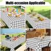 imageSmiry Round Plastic Table Cloth Waterproof Vinyl Tablecloth with Flannel Backing Wipeable Buffalo Plaid Table Cover for Dining Indoor and Outdoor Khaki ampamp White 60quot RoundGrey  White