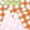 imageSmiry Round Plastic Table Cloth Waterproof Vinyl Tablecloth with Flannel Backing Wipeable Buffalo Plaid Table Cover for Dining Indoor and Outdoor Khaki ampamp White 60quot RoundOrange  White