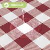 imageSmiry Round Plastic Table Cloth Waterproof Vinyl Tablecloth with Flannel Backing Wipeable Buffalo Plaid Table Cover for Dining Indoor and Outdoor Khaki ampamp White 60quot RoundBurgundy  White