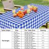 imageSmiry Round Plastic Table Cloth Waterproof Vinyl Tablecloth with Flannel Backing Wipeable Buffalo Plaid Table Cover for Dining Indoor and Outdoor Khaki ampamp White 60quot RoundBlue  White