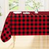 imageSmiry Round Plastic Table Cloth Waterproof Vinyl Tablecloth with Flannel Backing Wipeable Buffalo Plaid Table Cover for Dining Indoor and Outdoor Khaki ampamp White 60quot RoundRed  Black