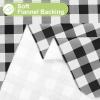 imageSmiry Round Plastic Table Cloth Waterproof Vinyl Tablecloth with Flannel Backing Wipeable Buffalo Plaid Table Cover for Dining Indoor and Outdoor Khaki ampamp White 60quot RoundBlack  White