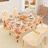 imageSmiry Square Table Cloth Waterproof Vinyl Tablecloths with Flannel Backing for Square Tables Wipeable Spillproof Plastic Tablecloth for Dining Camping Indoor and Outdoor 54quot x 54quot BlackYellow