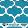 imageSmiry Square Table Cloth Waterproof Vinyl Tablecloths with Flannel Backing for Square Tables Wipeable Spillproof Plastic Tablecloth for Dining Camping Indoor and Outdoor 54quot x 54quot BlackTeal
