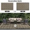 imageSmiry Waterproof Outdoor Rug 5x8 ft Reversible Plastic Straw Patio Camping Rugs Outdoor Indoor RV Mat Carpet for Patio Outside Entry Backyard Deck Bench Picnic Camper Black ampamp WhiteBlack and Beige
