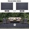 imageSmiry Waterproof Outdoor Rug 5x8 ft Reversible Plastic Straw Patio Camping Rugs Outdoor Indoor RV Mat Carpet for Patio Outside Entry Backyard Deck Bench Picnic Camper Black ampamp WhiteBlack and Grey