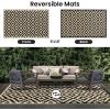 imageSmiry Waterproof Outdoor Rug 5x8 ft Reversible Plastic Straw Patio Camping Rugs Outdoor Indoor RV Mat Carpet for Patio Outside Entry Backyard Deck Bench Picnic Camper Black ampamp WhiteBlack and Beige