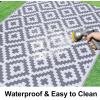 imageSmiry Waterproof Outdoor Rug 5x8 ft Reversible Plastic Straw Patio Camping Rugs Outdoor Indoor RV Mat Carpet for Patio Outside Entry Backyard Deck Bench Picnic Camper Black ampamp WhiteWhite and Grey