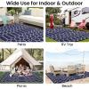imageSmiry Waterproof Outdoor Rug 5x8 ft Reversible Plastic Straw Patio Camping Rugs Outdoor Indoor RV Mat Carpet for Patio Outside Entry Backyard Deck Bench Picnic Camper Black ampamp WhiteNavy