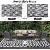 imageSmiry Waterproof Outdoor Rug 5x8 ft Reversible Plastic Straw Patio Camping Rugs Outdoor Indoor RV Mat Carpet for Patio Outside Entry Backyard Deck Bench Picnic Camper Black ampamp WhiteBlack and White