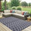 imageSmiry Waterproof Outdoor Rug 5x8 ft Reversible Plastic Straw Patio Camping Rugs Outdoor Indoor RV Mat Carpet for Patio Outside Entry Backyard Deck Bench Picnic Camper Black ampamp WhiteGrey