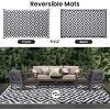 imageSmiry Waterproof Outdoor Rug 5x8 ft Reversible Plastic Straw Patio Camping Rugs Outdoor Indoor RV Mat Carpet for Patio Outside Entry Backyard Deck Bench Picnic Camper Black ampamp WhiteBlack and White