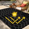 imageSmiry Waterproof Outdoor Rug 5x8 ft Reversible Plastic Straw Patio Camping Rugs Outdoor Indoor RV Mat Carpet for Patio Outside Entry Backyard Deck Bench Picnic Camper Black ampamp WhiteDark Grey