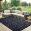 imageSmiry Waterproof Outdoor Rug 5x8 ft Reversible Plastic Straw Patio Camping Rugs Outdoor Indoor RV Mat Carpet for Patio Outside Entry Backyard Deck Bench Picnic Camper Black ampamp WhiteDark Grey
