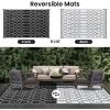 imageSmiry Waterproof Outdoor Rug 5x8 ft Reversible Plastic Straw Patio Camping Rugs Outdoor Indoor RV Mat Carpet for Patio Outside Entry Backyard Deck Bench Picnic Camper Black ampamp WhiteBlack