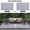 imageSmiry Waterproof Outdoor Rug 5x8 ft Reversible Plastic Straw Patio Camping Rugs Outdoor Indoor RV Mat Carpet for Patio Outside Entry Backyard Deck Bench Picnic Camper Black ampamp WhiteWhite and Grey