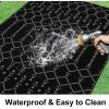 imageSmiry Waterproof Outdoor Rug 5x8 ft Reversible Plastic Straw Patio Camping Rugs Outdoor Indoor RV Mat Carpet for Patio Outside Entry Backyard Deck Bench Picnic Camper Black ampamp WhiteDark Grey