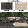 imageSmiry Waterproof Outdoor Rug 5x8 ft Reversible Plastic Straw Patio Camping Rugs Outdoor Indoor RV Mat Carpet for Patio Outside Entry Backyard Deck Bench Picnic Camper Black ampamp WhiteBeige