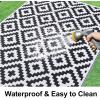 imageSmiry Waterproof Outdoor Rug 5x8 ft Reversible Plastic Straw Patio Camping Rugs Outdoor Indoor RV Mat Carpet for Patio Outside Entry Backyard Deck Bench Picnic Camper Black ampamp WhiteBlack and White