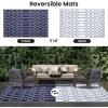 imageSmiry Waterproof Outdoor Rug 5x8 ft Reversible Plastic Straw Patio Camping Rugs Outdoor Indoor RV Mat Carpet for Patio Outside Entry Backyard Deck Bench Picnic Camper Black ampamp WhiteNavy