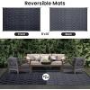 imageSmiry Waterproof Outdoor Rug 5x8 ft Reversible Plastic Straw Patio Camping Rugs Outdoor Indoor RV Mat Carpet for Patio Outside Entry Backyard Deck Bench Picnic Camper Black ampamp WhiteDark Grey
