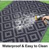 imageSmiry Waterproof Outdoor Rug 5x8 ft Reversible Plastic Straw Patio Camping Rugs Outdoor Indoor RV Mat Carpet for Patio Outside Entry Backyard Deck Bench Picnic Camper Black ampamp WhiteBlack and Grey