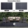 imageSmiry Waterproof Outdoor Rug 5x8 ft Reversible Plastic Straw Patio Camping Rugs Outdoor Indoor RV Mat Carpet for Patio Outside Entry Backyard Deck Bench Picnic Camper Black ampamp WhiteDark Grey