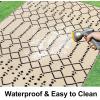 imageSmiry Waterproof Outdoor Rug 5x8 ft Reversible Plastic Straw Patio Camping Rugs Outdoor Indoor RV Mat Carpet for Patio Outside Entry Backyard Deck Bench Picnic Camper Black ampamp WhiteBeige