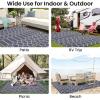 imageSmiry Waterproof Outdoor Rug 5x8 ft Reversible Plastic Straw Patio Camping Rugs Outdoor Indoor RV Mat Carpet for Patio Outside Entry Backyard Deck Bench Picnic Camper Black ampamp WhiteGrey